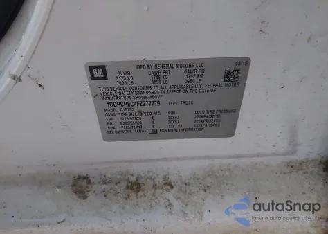 2015 Chevrolet Silverado 1500 Ls from USA, damaged, VIN 1GCRCPEC4FZ277779